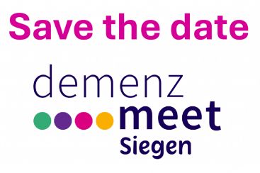 Ein einladendes "Save the date" für die Veranstaltung "demenz meet Siegen".