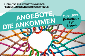 Bunt geflochtene Seile symbolisieren die Vernetzung in der regionalen Gesundheitsversorgung beim Fachtag 2024.